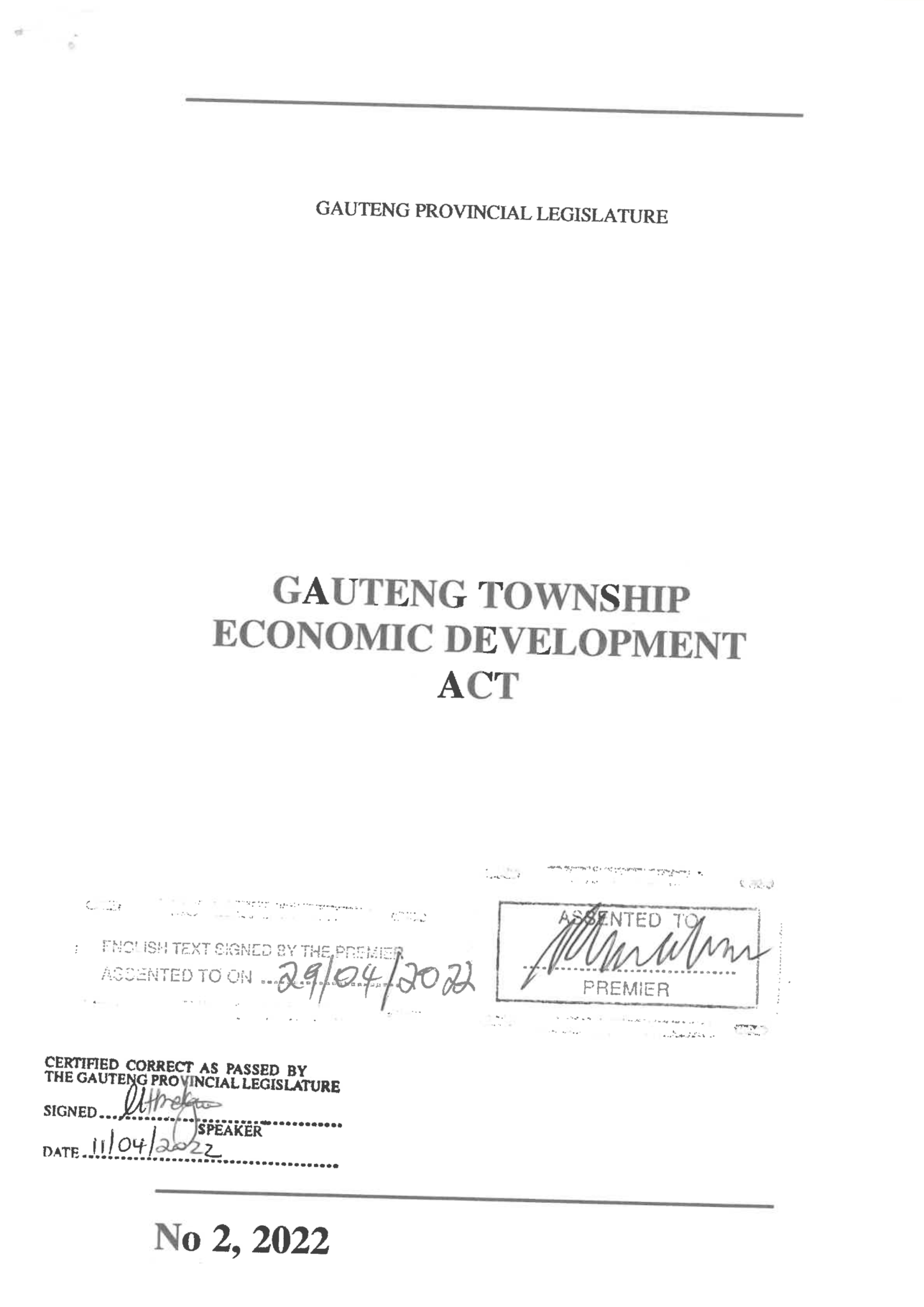 Township Economic Development Act
